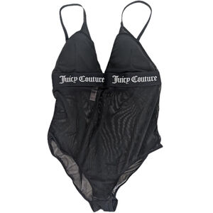 Juicy Couture Dark Romantic Sheer Mesh Bodysuit | Gothic Lingerie Style | Size L